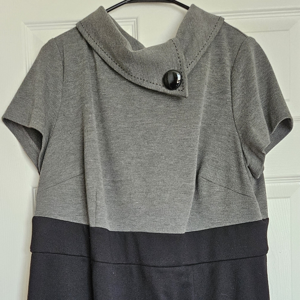 Dress barn plus size 16 work dress black and grey
